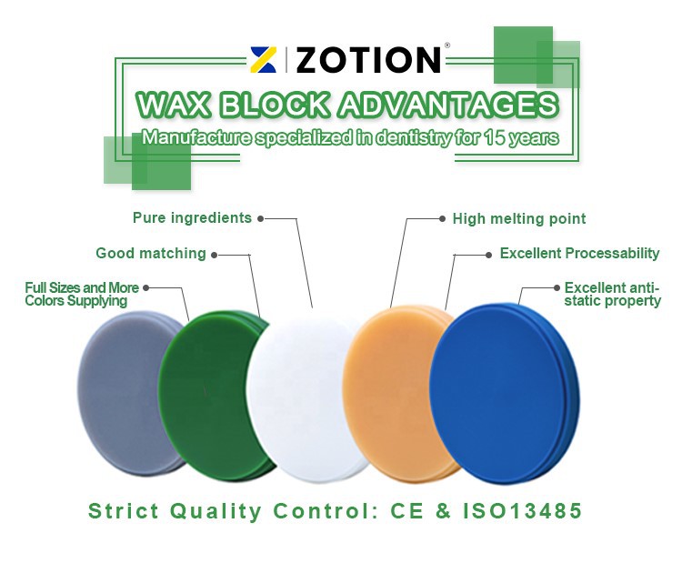 Blue And White Color Dental Wax disc Cad Cam wax Block advantages Blue And White Color Dental Wax disc Cad Cam wax Block advantages