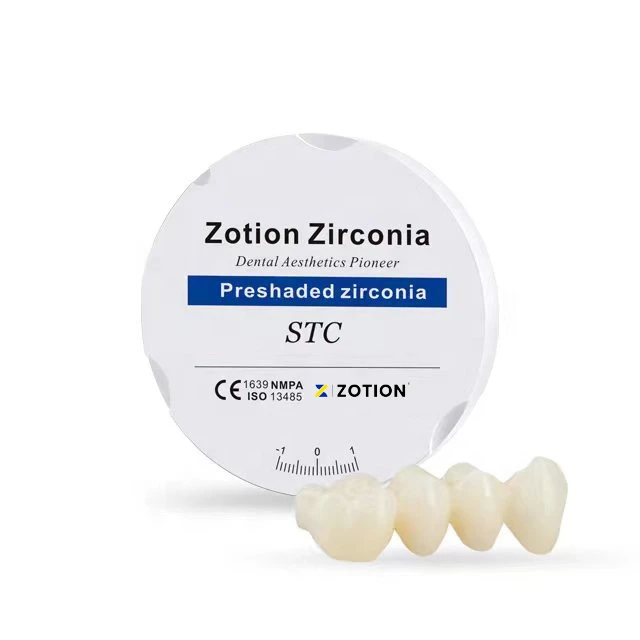 Open System STC Preshaded Zirconia Block For Crown And Bridge